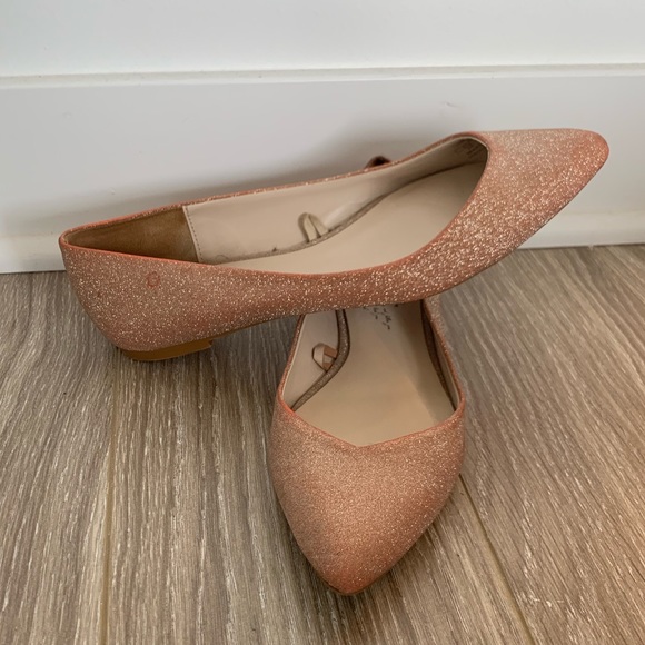 Rose Gold Sparkly Flats - Picture 2 of 2